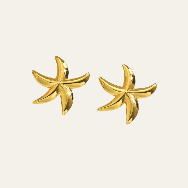 Aretes Estrella dorados de estrella de mar