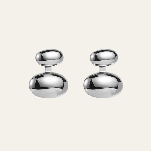 Aretes Nix plateados de doble esfera