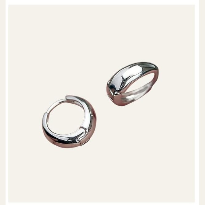 Aretes Zoe de argolla plateada y cobre