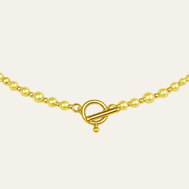 Collar Solé de cuentas amarillas con cierre dorado
