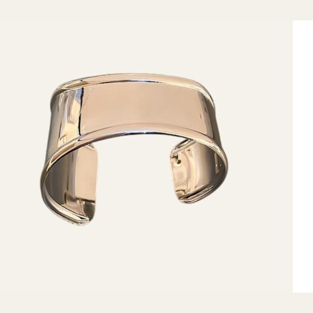 Pulsera Ava cuff plateado liso