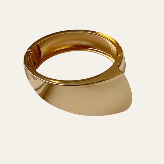 Pulsera Bora bangle dorado liso