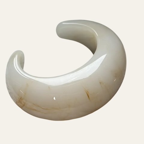 Pulsera Verona bangle curvo en mármol crema